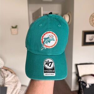 47 Brand Teal Miami Dolphins Adjustable Hat